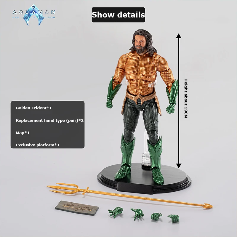 Action Figures Toy Fondjoy Toys Aquaman Model 1/9 Scale Action Figure Authentic DC Movie Aquaman Role Action Model Collectible Toy in Stock Boy Birthd