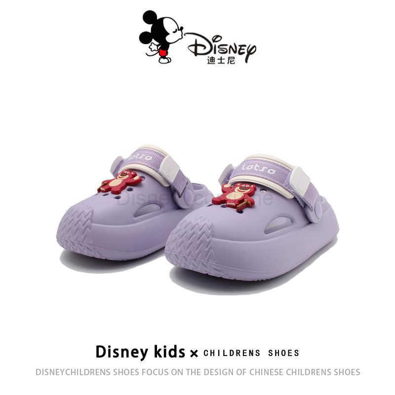 Disney Childrens Shoes Strawberry Bear Slippers 2024 Summer New Style Girls Cave Shoes Lightweight Soft Bottom Boys Beach Shoes X250317