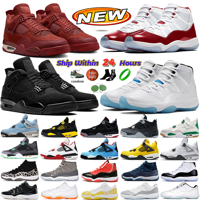 Designer Basketball Shoes 4s 11s sneakers Black Cat University Blue Red thunder Cherry Cool grey Jubilee Sport Sneaker Mens Womens Low Flat Runner Outdoor Trainers