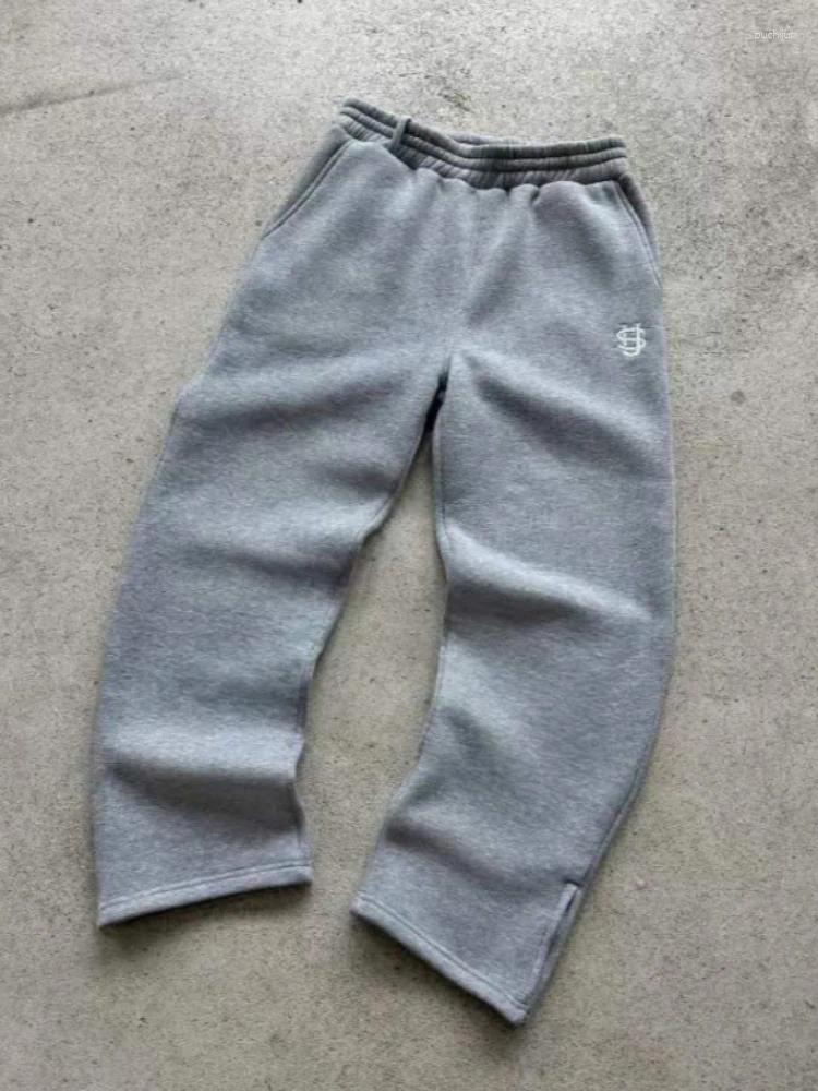 Women's Pants HOUZHOU Y2k Vintage Grey Sweatpants Women Hip Hop Casual Korean Joggers Black Harajuku Retro Oversized Embroidery Trousers