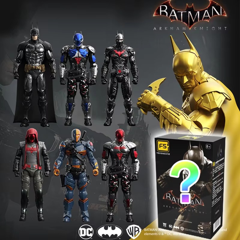 Blind Box Toy New F5 Batman Arkham Knight Deathstroke Action Figures Assembled Model 7style 10cm Action Figures Collection Hobby Model Ornaments Boys 