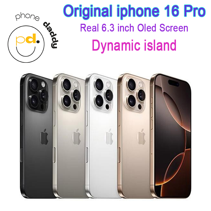 Genuine iPhone Original Unlocked iphone 16 Pro Cellphone 8GB RAM 256GB ROM A18 Pro IOS 18 NFC 5G MobilePhone with 1SIM 1eSIM Real 6.3 inch Oled Screen