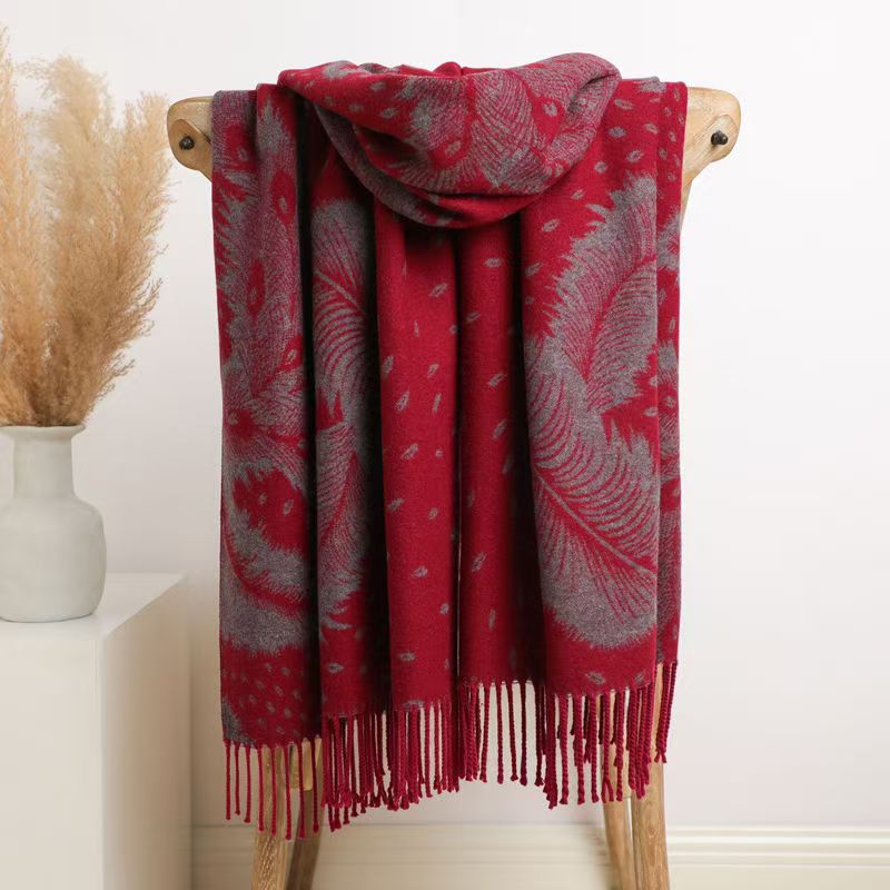 T390 new autumn and winter high-grade tassel scarf women's long Korean version of all-match cashmere warm neck scarf