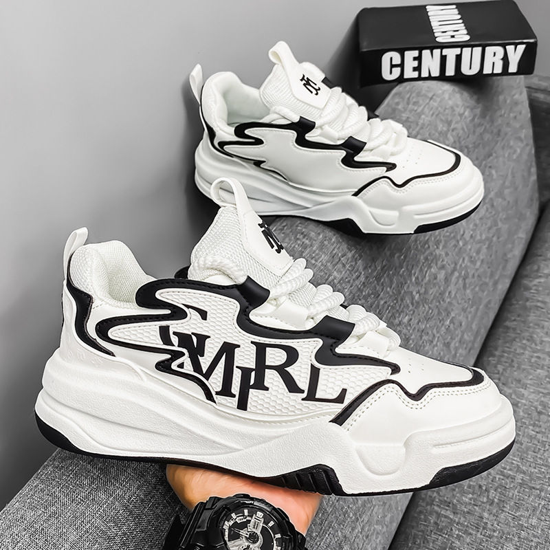 Men's shoes autumn new niche original design sense bread shoes thick soled student board shoes fashion shoes 2025