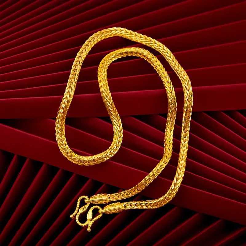 High quty pure gold 999 necklace dineering 24K real gold snake bone necklace mens dragon bone snake bone necklaceC250331