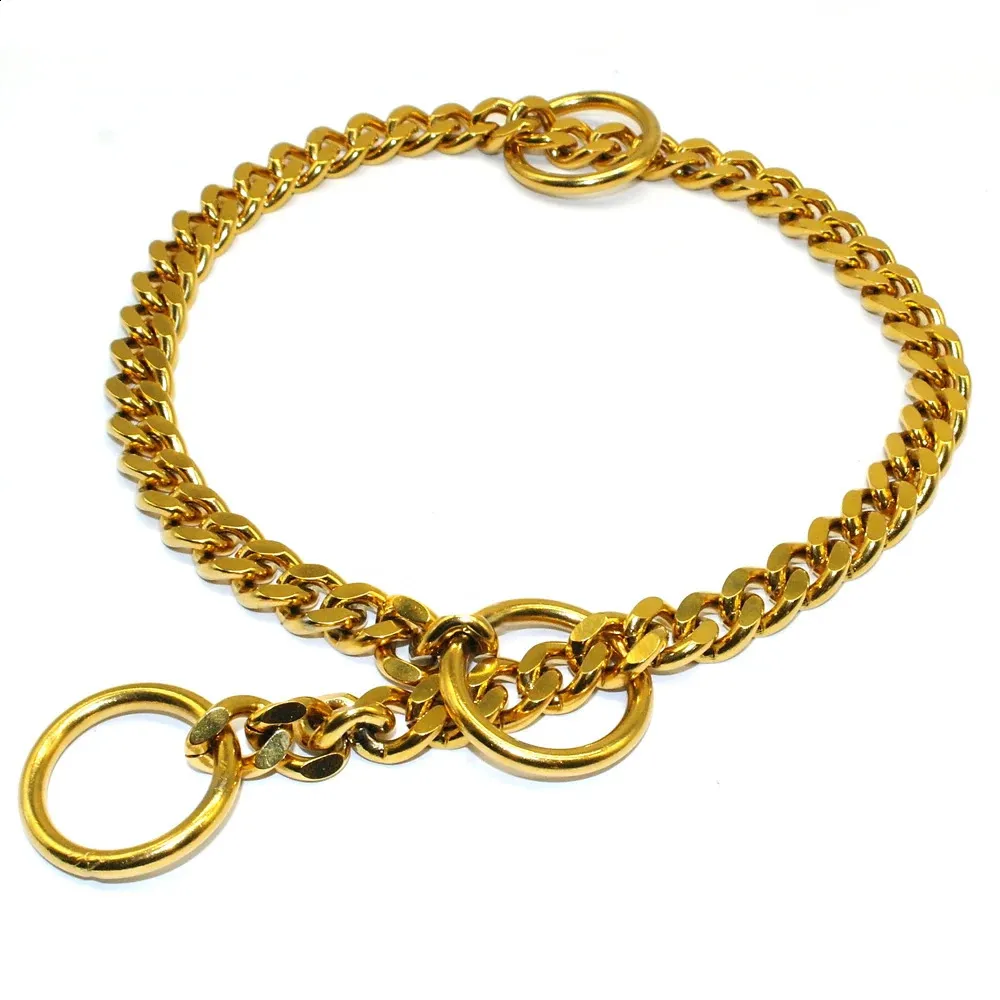 Dog Chain Collar Stainless Steel Dogs Slip Collars Metal Pet P Choke Chrome Plated Chian For Medium Large Dogs Training Pitbull 240722 LL