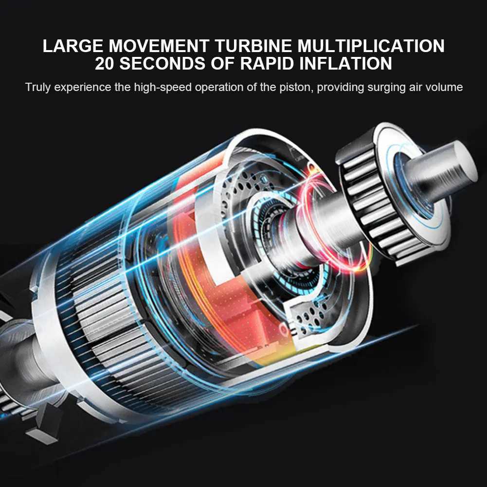 6000mAh 150PSI intelligent air pump digital tire inflator portable air compressor pump for automobiles motorcycles and bicycles for inflation M250401