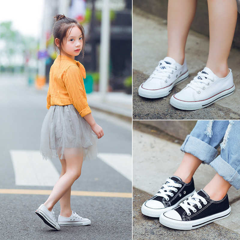 Children's canvas shoes 2025 spring and autumn fashion low-top lace-up boy and girl shoes parent-child shoes casual cloth shoes Y250331