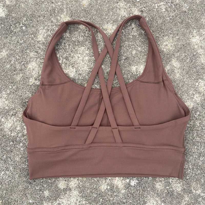 Solid color womens cross fitness sports bra soft high-strength tight top-notch comprehensive training gym yoga bra with chest cushionXJ250331