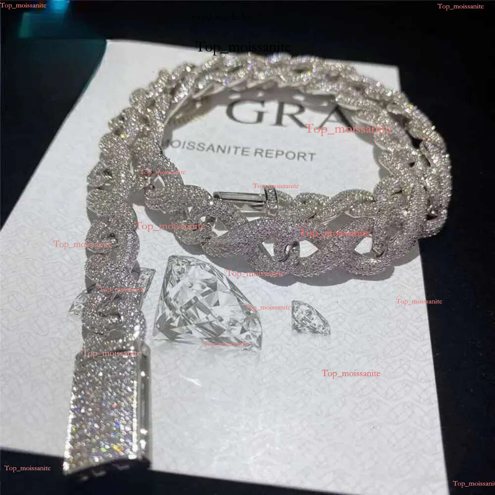 Moissanite k Full Iced Out Classic Box Clasp Fine Hip Hop Men Jewelry Cuban Necklace Chain Free delivery to your doorstep