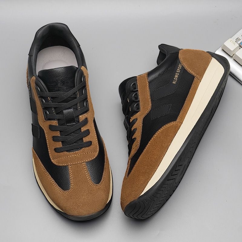 Free shipping 2025 new running shoes leisure sports shoes Men's shoes thick sole non-slip all fashion black coffee color 39-44