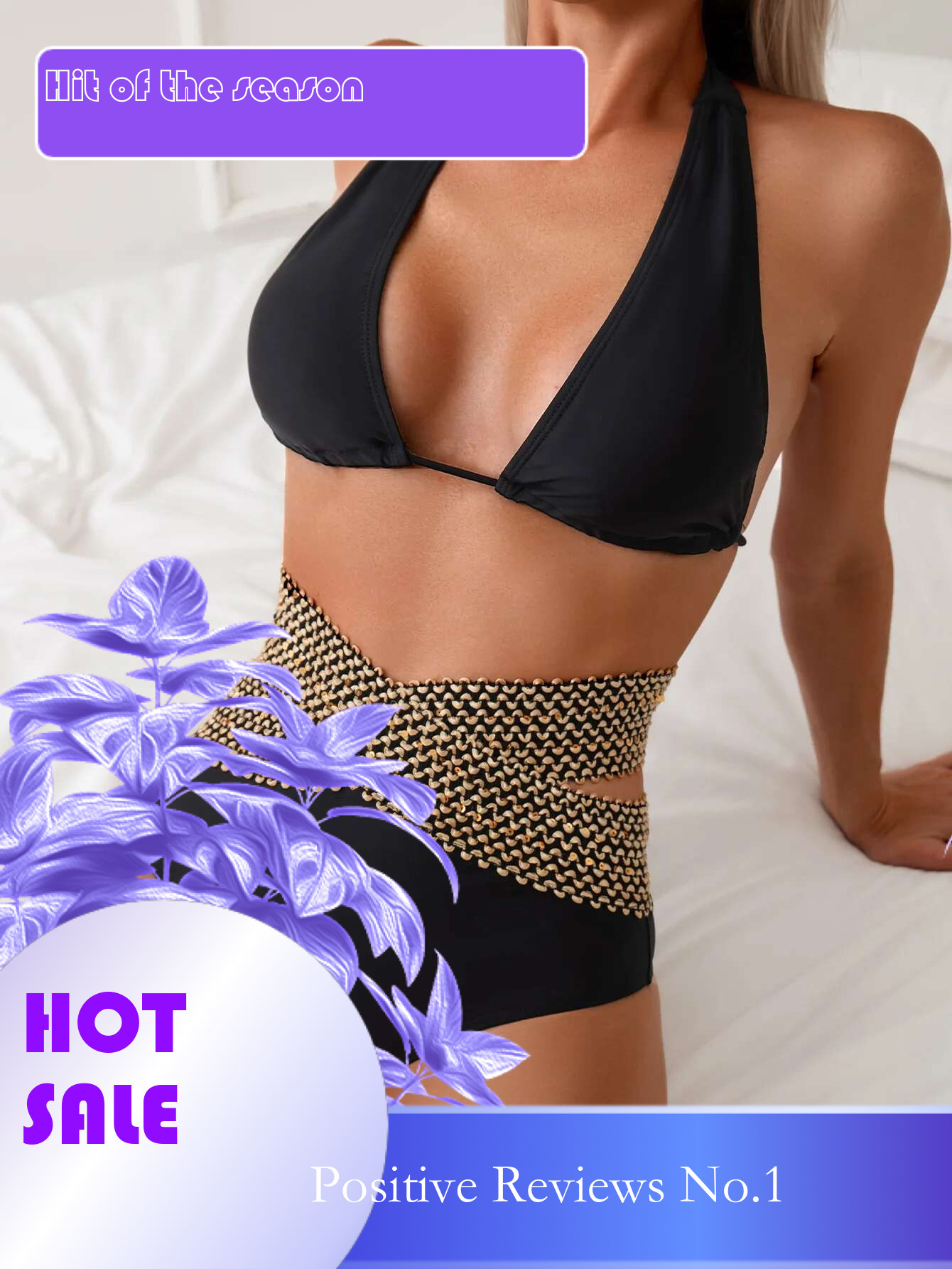 Dongdumaoyi Sexy Knitted Patchwork Bikini Set Women Black Contrast Push Up Hollow Out High Waist Swimsuit Beach Bathing Suit Swimwear
