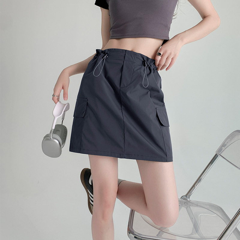 X6100 High quality short skirt for women in summer 2025 new style for small size high waist skirt slimming a-line hip-covering hip skirt