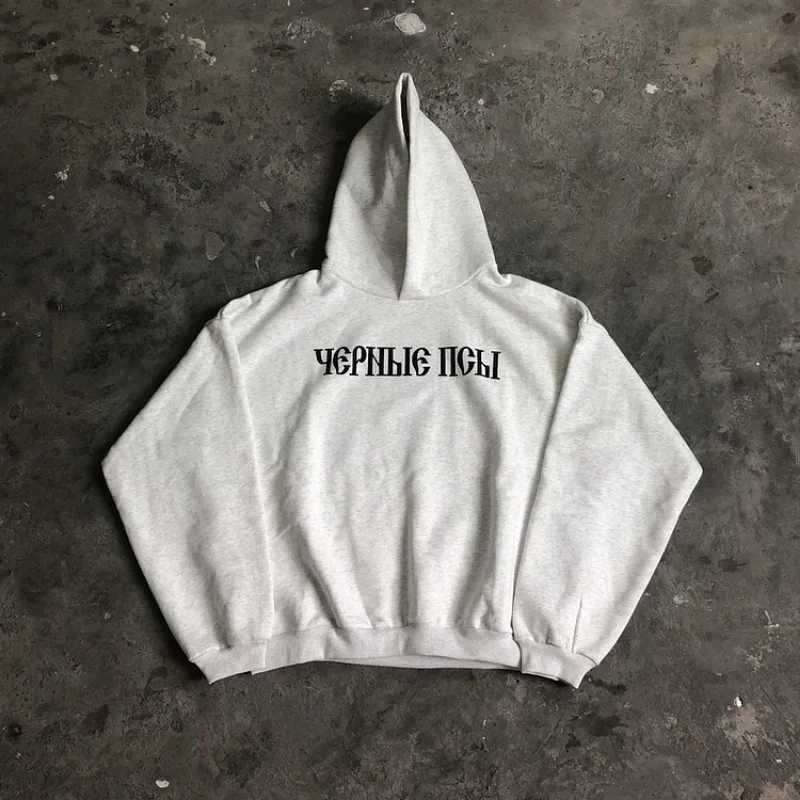 Vintage Ye Vultures album Merch black dog graphic pocket hoodie mens Y2K autumn casual oversized sportswear womens top W250331