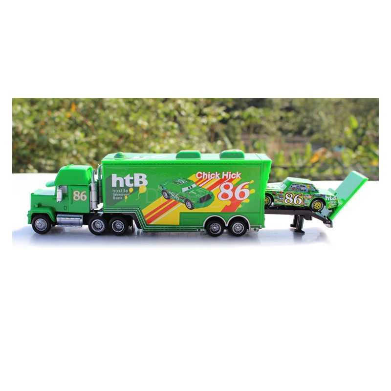Disney Pixar Car Toy Truck Lightning McQueen Jackson Diecast Car King Uncle Mike 1 43 Truck Trailer Model Toy Gift Y240331