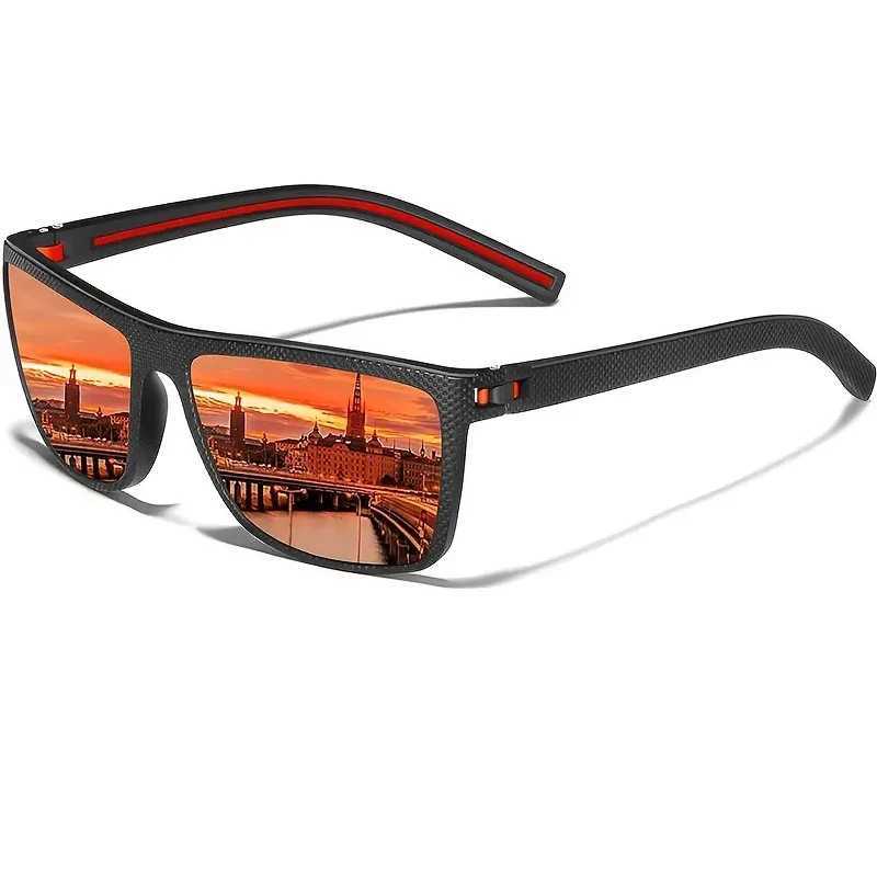 Square Polarized Sunglasses for Men and Women Lightweight Frame Sun Glasses with UV ProtectionC250411
