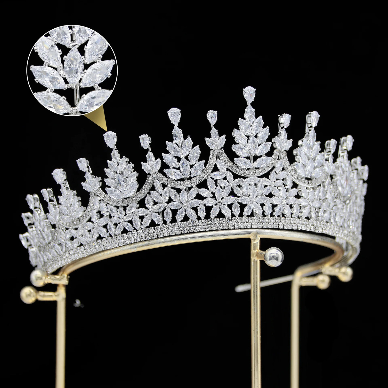 Bride Crowns For Wedding Headdress Cubic Zirconia CZ Tiaras Crowns For Women Sweet 16 Pageant Prom Hair Jewelry Headpiece250324