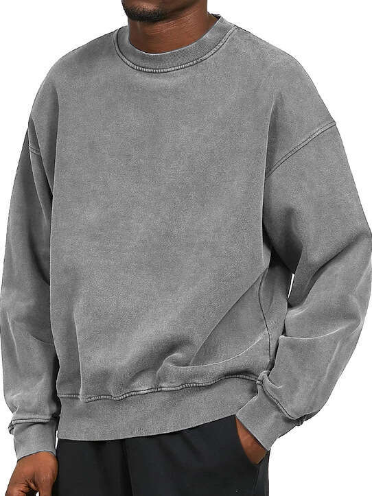 Heavy duty Thick Stir fried wer Round Neck Loose Shoulder Sleeve Men's Sweatshirt 2025 New Casual Versatile Fashion Clothing
