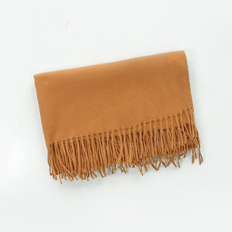 K269 Pure color imitation cashmere scarf for women 220g autumn and winter hot style thorn wool single color warm travel shawl foreign trade long scarf