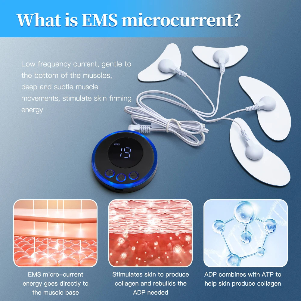 EMS Facial Massager Current Muscle Stimulator Facial Eye Beauty Devic Neck Face Lift Skin Wrinkle 250322
