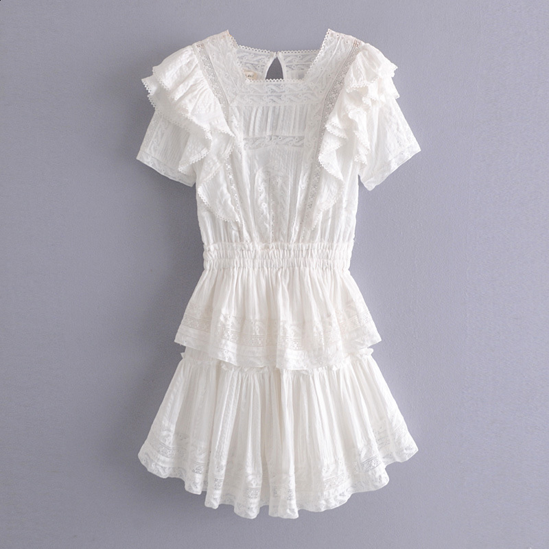 Casual Dresses BOHO INSPIRED black mini dress party cotton ruffled short sleeve tiered chic summer dress sweet women dress za ladies 0830