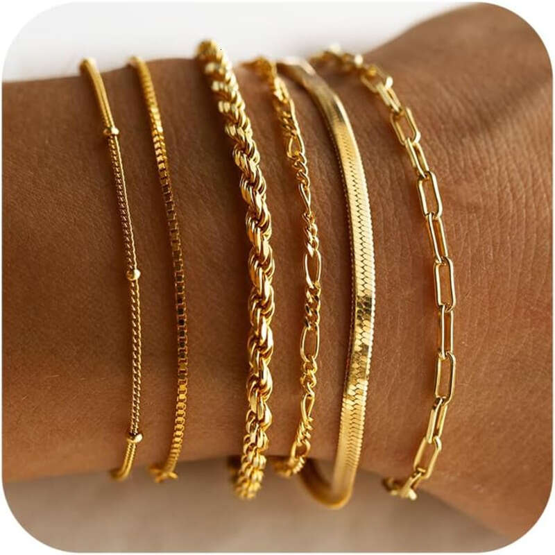 Women' waterproof, 14K real gold jewelry et, thin deign, exquiite tackable Cuban chain, paperclip chain bracelet bag, fahionable acceorie, women&