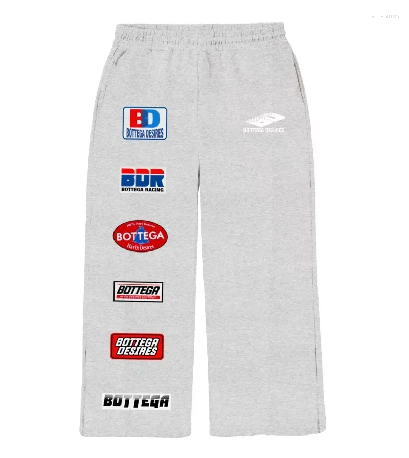 Men's Pants Gym Sport Y2k Retro Black Grey Luxurious Design High Quality Letter Printed Casual Harajuku Fashion Wide Leg Loose Sweatpants Gothic 