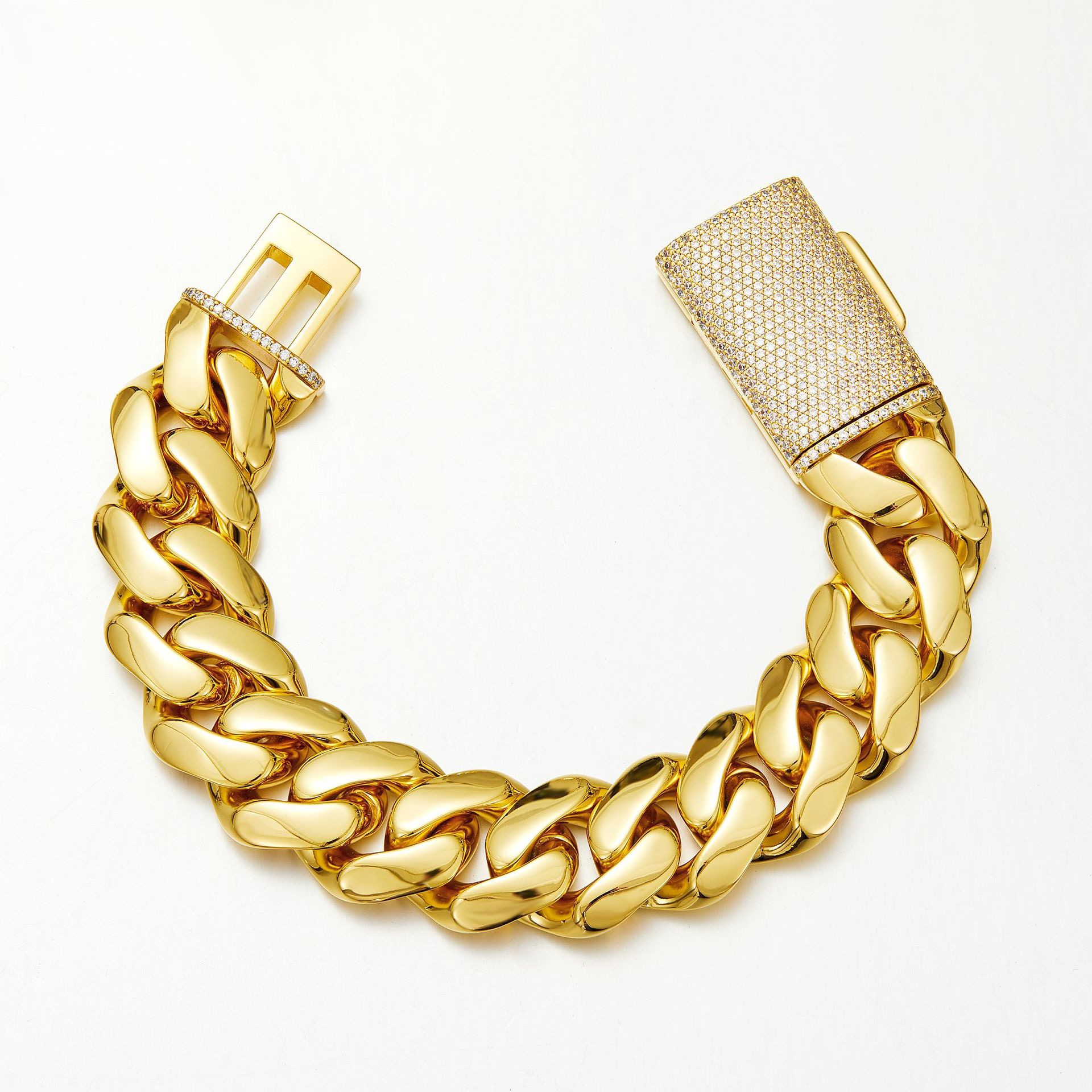 Cuban Chain Necklace for Men Gold Plated Hip Hop Jewelry Multiple Sizes Free Shipping