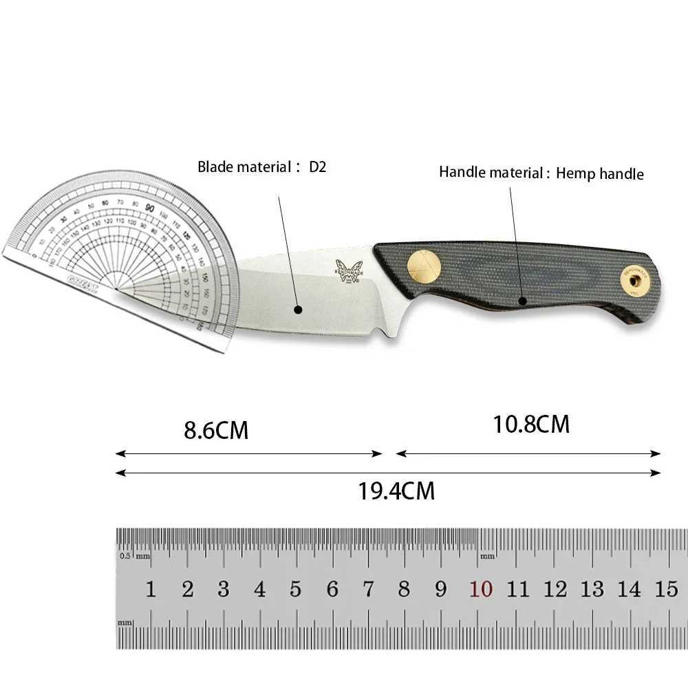 BM-203BT tactical straight blade outdoor multifunctional EDC blade fruit blade kitchen blade barbecue blade D2 blade Y250329
