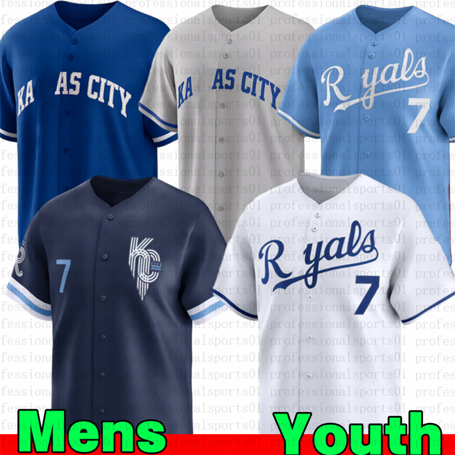 KC Royals jersey #7 Bobby Witt Jr. Jersey Pasquantino Cole Ragans MJ Melendez Jonathan India Bo Jackson City Baseball jersey