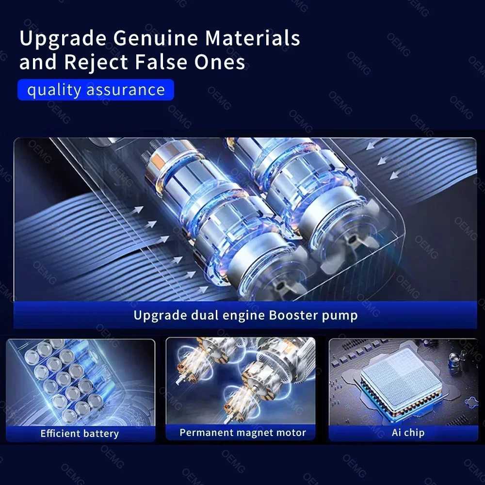 Wireless car air pump portable air compressor electric tire inflator with LCD digital display suitable for motorcycles and bicycle balls M250331