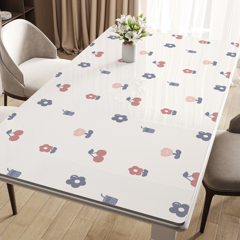 Tablecloth wash-free waterproof, oil-proof and scalding-proof soft glass table mat coffee table tablecloth desktop 6JXA01