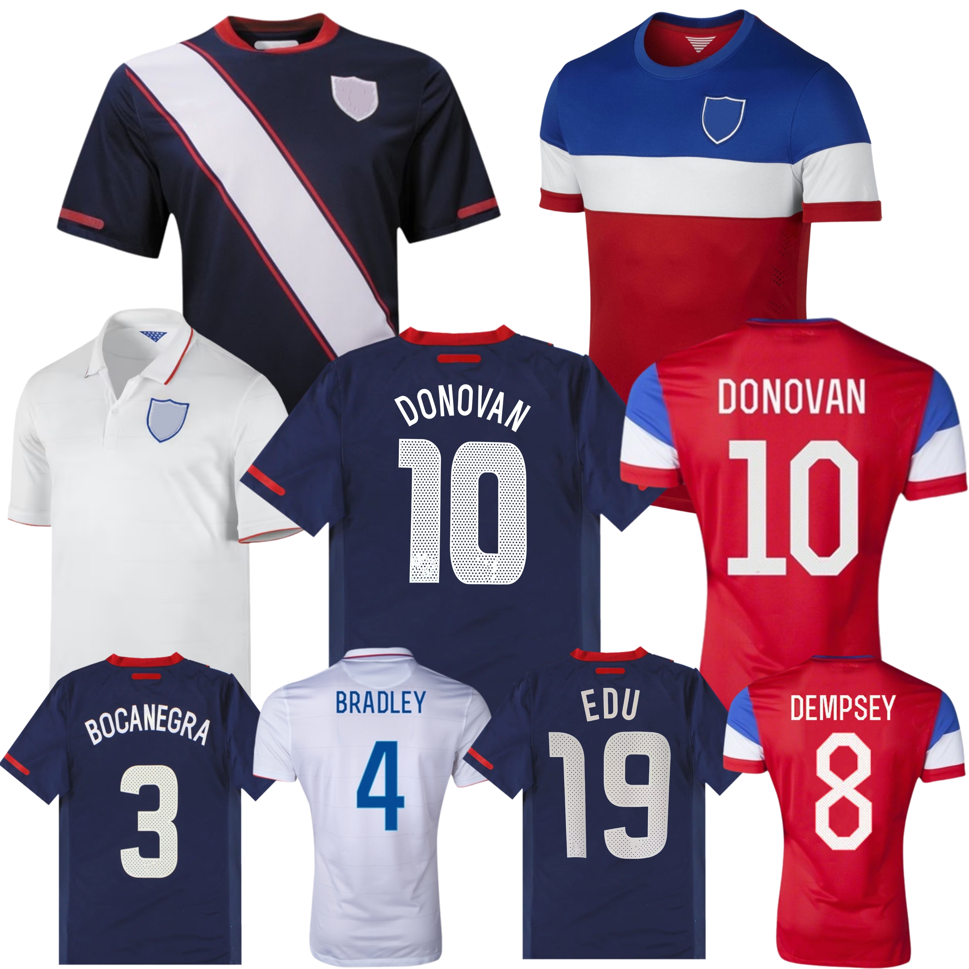2010 2014 DONOVAN Dempsey retro Soccer Jerseys USAS Altidore 13 14 Bradley Yedlin America Home Away Camiseta Football Shirts