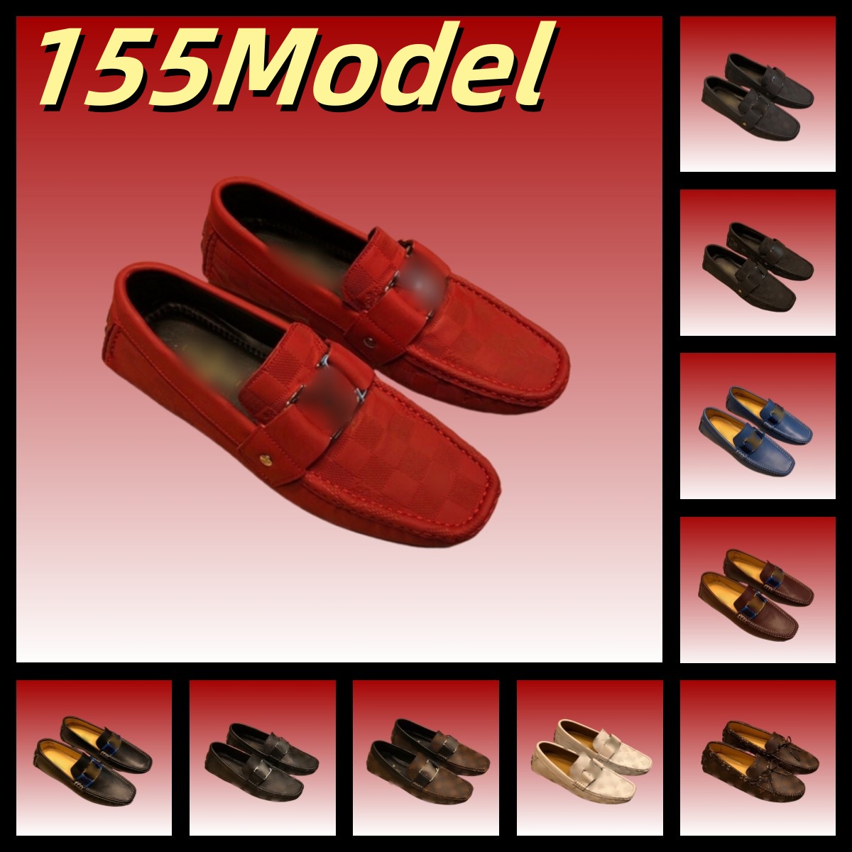 155Model Men High Quality Leather Loafers Men Casual Shoes Moccasins Slip On Mens Flats Fashion Men Shoes Male Driving Shoes Size 6.5-12