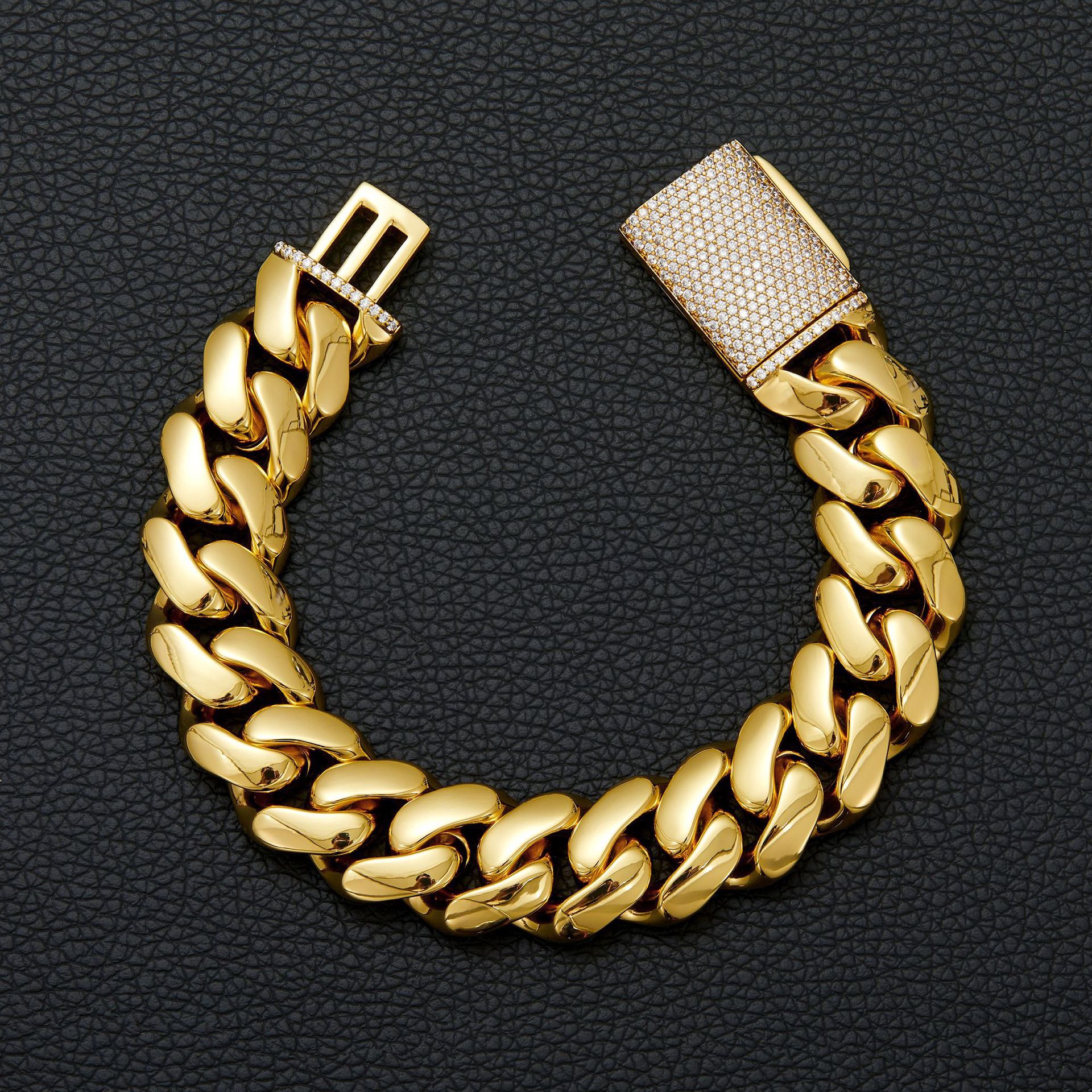Cuban Chain Necklace for Men Gold Plated Hip Hop Jewelry Multiple Sizes Free Shipping