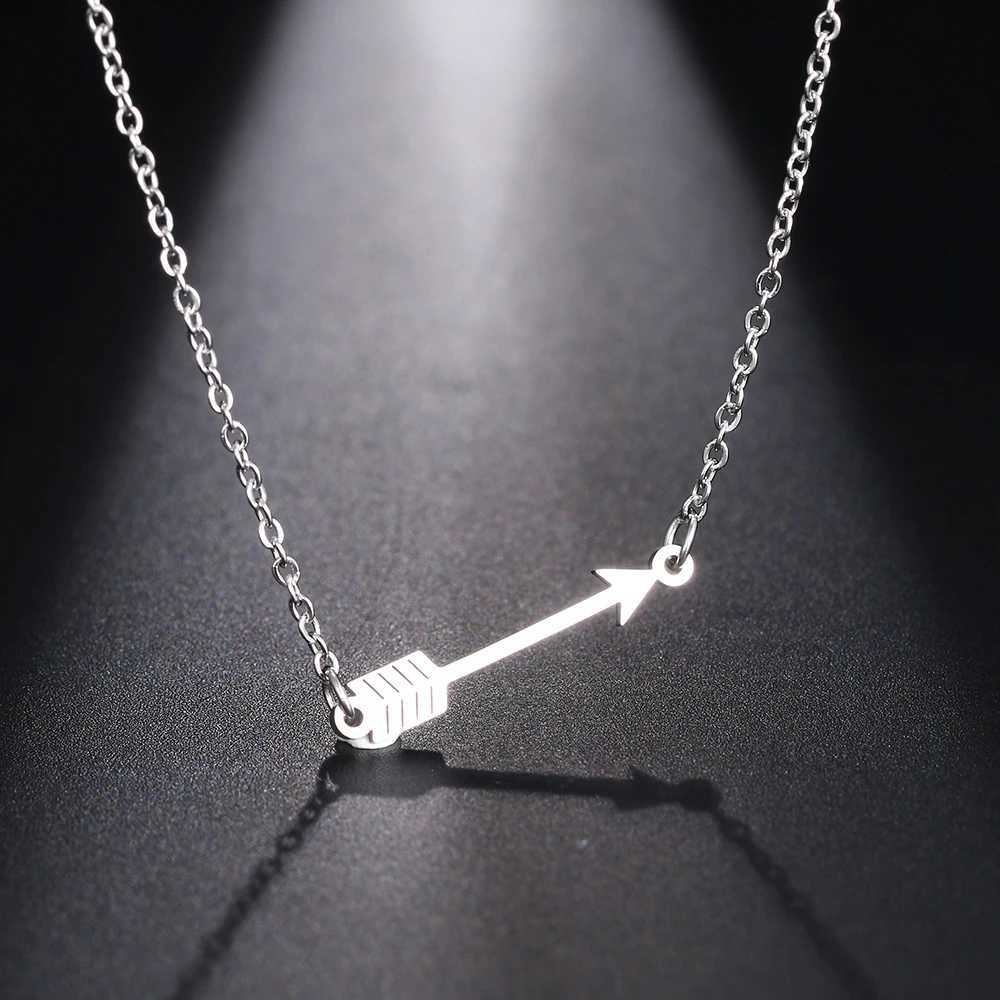 DOTIFI Stainless Steel Necklace For Women Man Lucky Love Arrow Pendant Choker Necklace Engagement High QualityJewelry Z250331