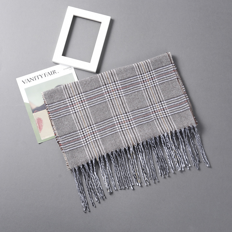 K268 Fashion British plaid imitation cashmere scarf children autumn and winter men's couple warm shawl foreign trade neck scarf manufacturer