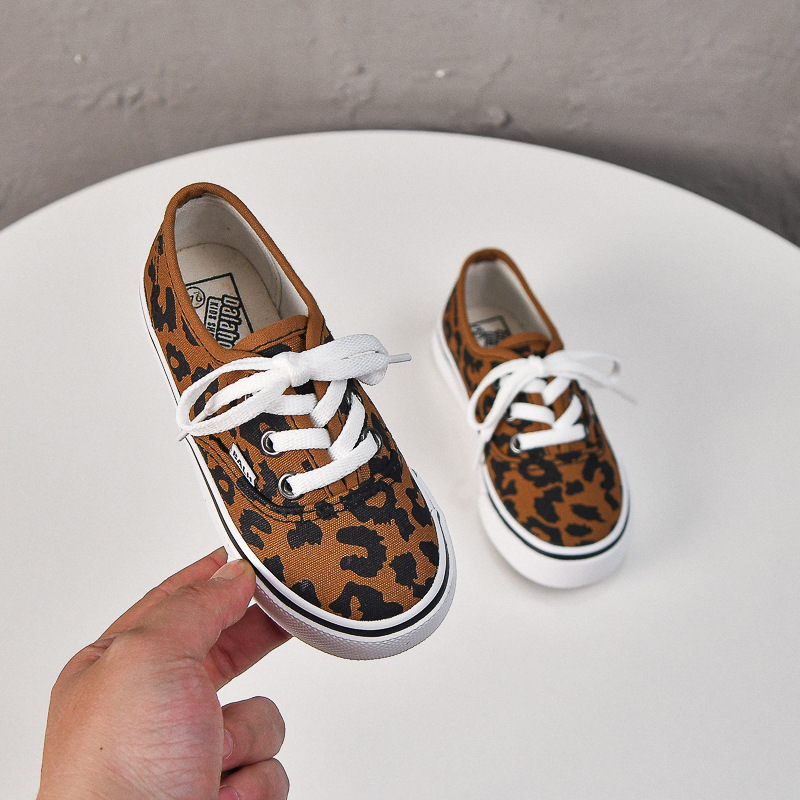 Spring/Autumn New Children Shoes Kids Leopard Canvas Shoes Umshop Colorful Korean Sneakers Boys Soft Soles Girls Shoe Zapatillas Tenis Size US4c-US4y 