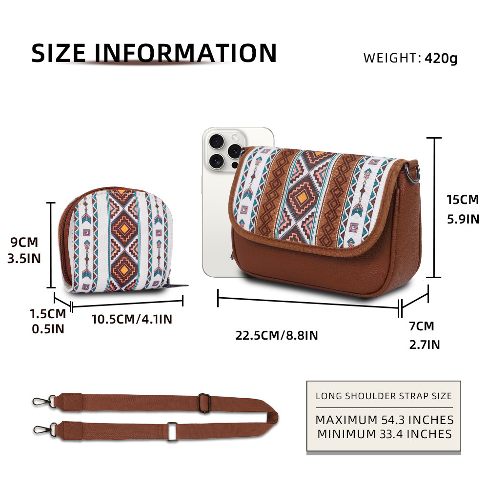 2025S New Model Trendy New Bohemian Ethnic Style Su Zi Mother Fashion Commuter Single Shoulder Crossbody Bag