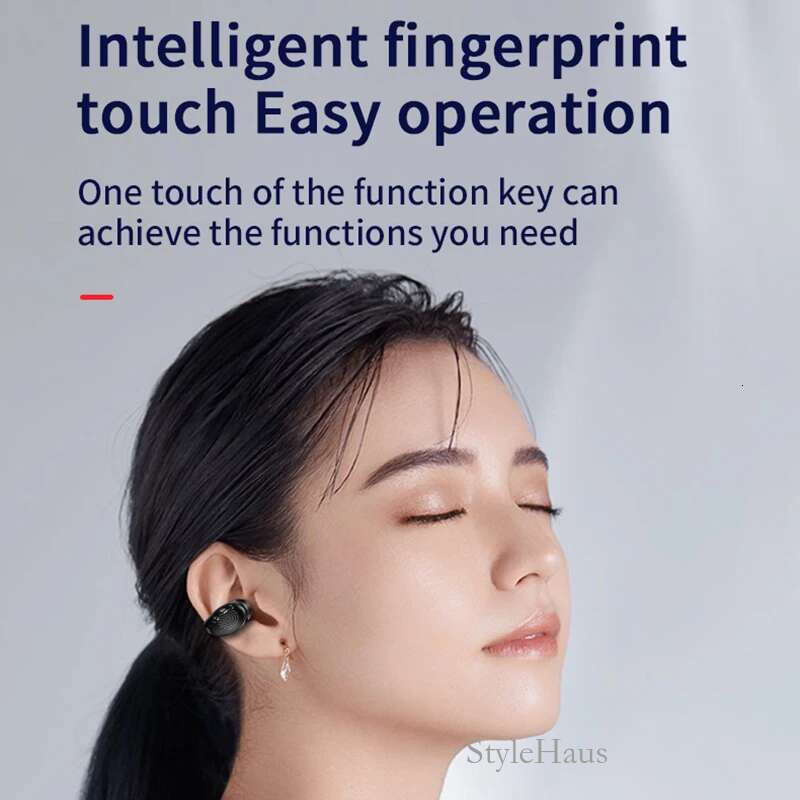 Wireless Ear Clip on Headphone TWS Bluetooth 5.3 Earphone Single in-Ear HiFi Stereo Touch Control Sports Headset with Mic