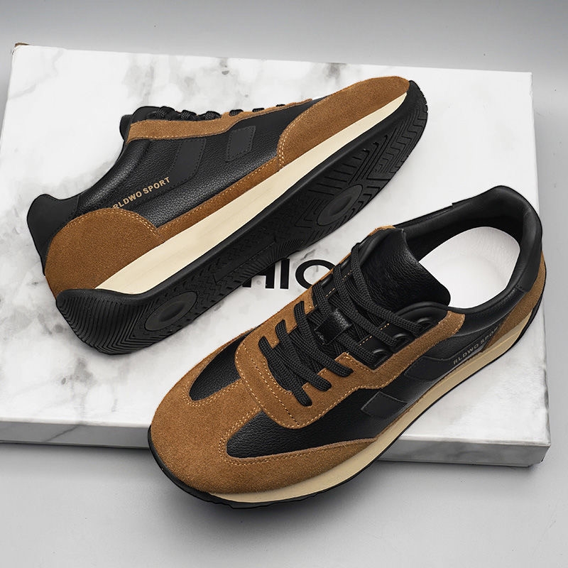 Free shipping spring new running shoes casual sports shoes Men's shoes thick soles non-slip black fashionable shoes all match fashionable black c