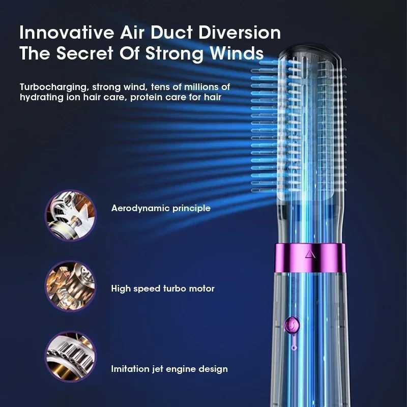 Electric hair dryer 5-in-1 multifunctional straightener negative ion hair care curling iron hair dryer styling set strong wind Z250401