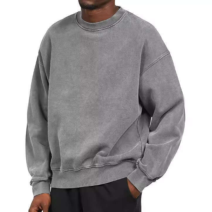 Heavy duty Thick Stir fried wer Round Neck Loose Shoulder Sleeve Men's Sweatshirt 2025 New Casual Versatile Fashion Clothing