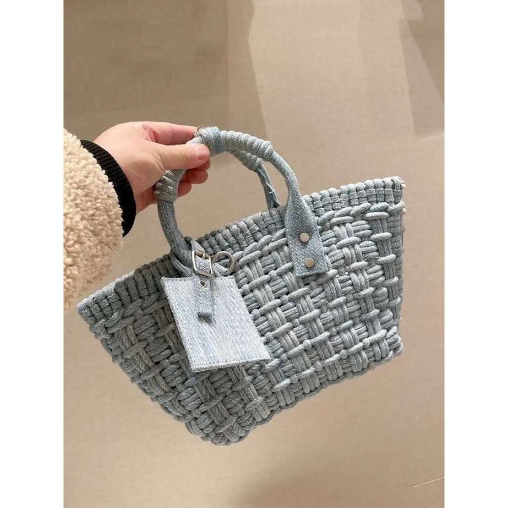 Women's Bags New Summer Crossbody Bags Fashion Woven Denim Women Light Blue Casual Totes Haruku Bucket Vintage Shoulder Bag