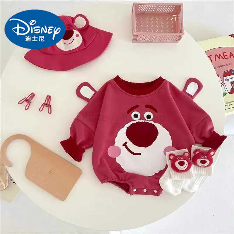 DisneyBear Cute Baby Boy Girl Triangle Climbing Clothes Spring Autumn Newborn Jumpsuit Toddler Costume Cotton Disney Babies BodysuitsXJ250331