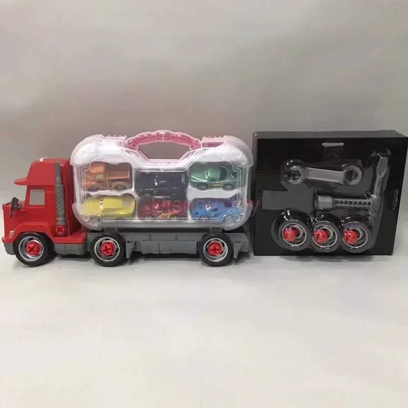 Disney Pixar Car Set Lightning McQueen Character Jackson Storm Mac Uncle Truck Pullback Car Model Doll Childrens Toy Gift Y240331