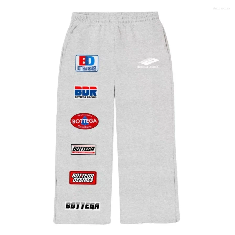 Men's Pants Gym Sport Y2k Retro Black Grey Luxurious Design High Quality Letter Printed Casual Harajuku Fashion Wide Leg Loose Sweatpants Gothic 