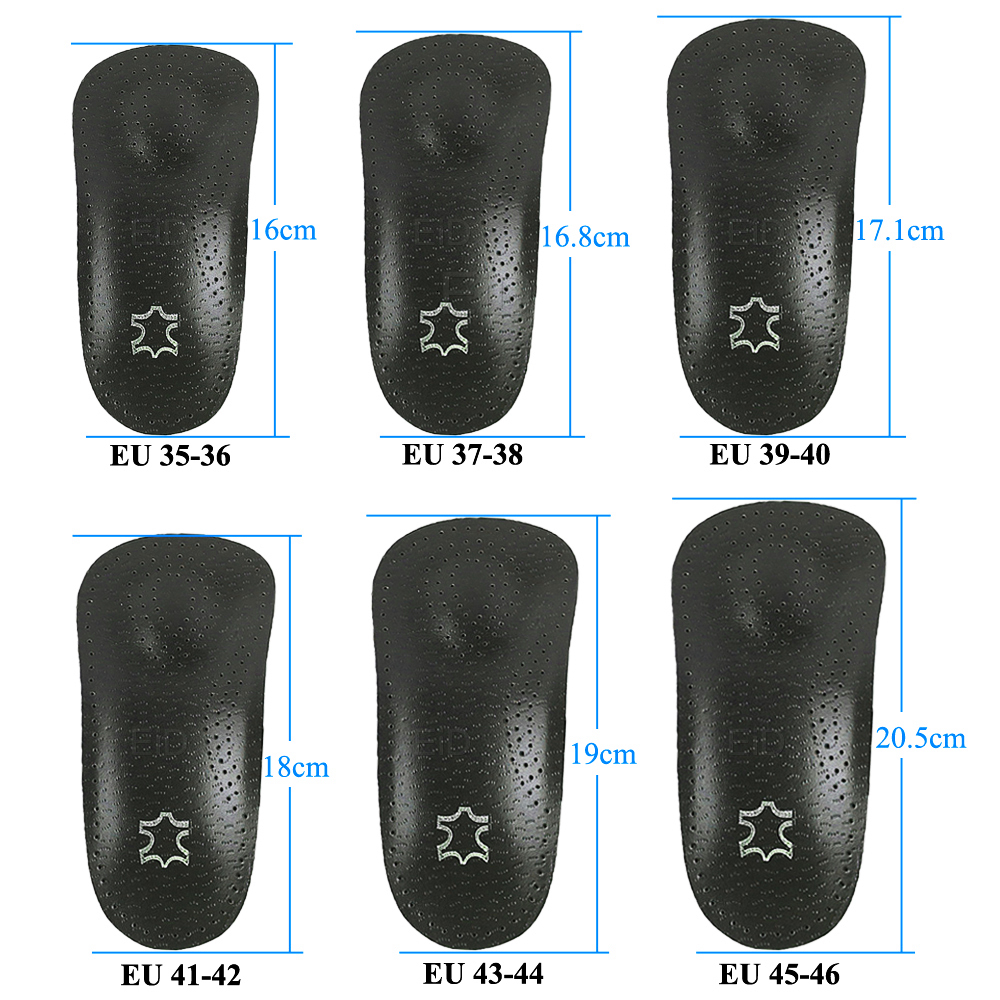 Leather Orthopedic Insoles Orthotics Flat Foot Health Sole Pad Heel Cushions Shoes Insert Arch Support Pad For Plantar fasciitis