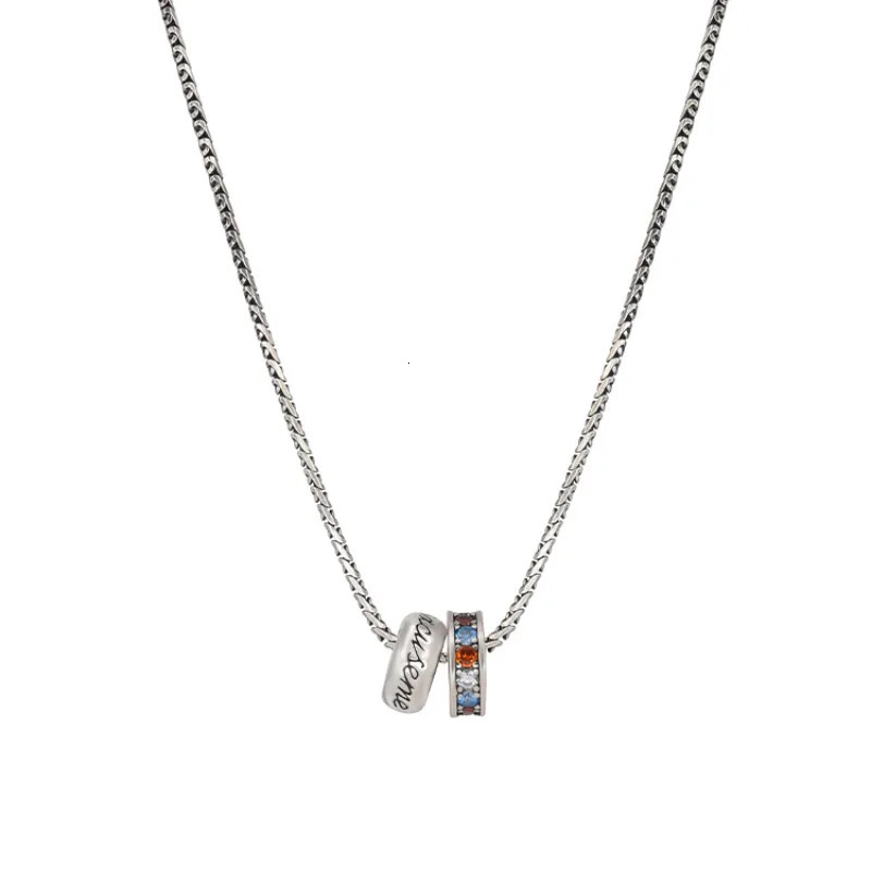 Fashion Color Crystal Circle 925 Pure Silver Womens Chain Necklace Jewelry Womens Gifts 250428