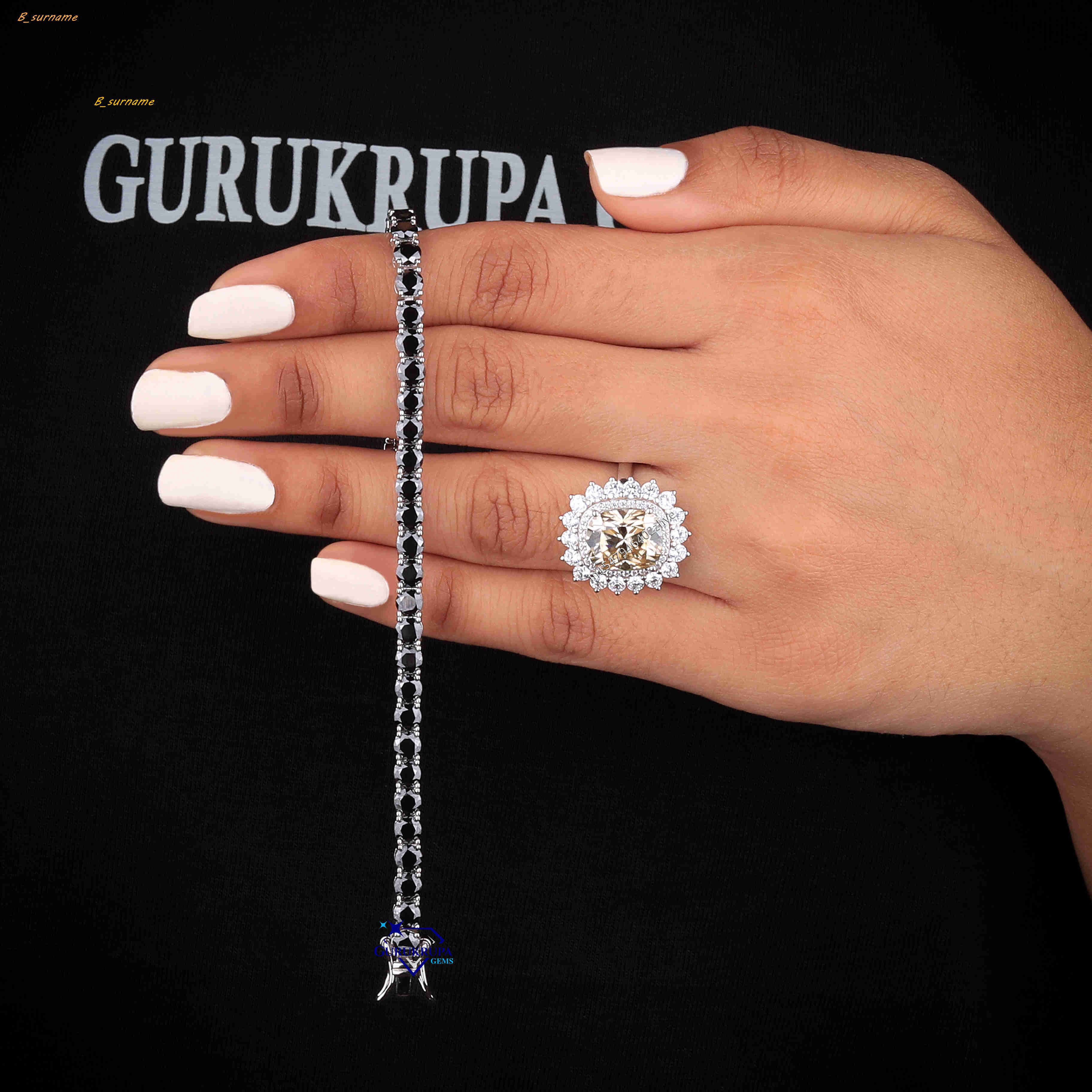 luxurious 4 MM Black Moissanite Diamond Tennis Bracelet Passes Diamond Tester 925 Sterling Silver VVS Clarity For Women